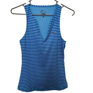 Nike Women's Drifit Blue Striped V-neck Tank Top size XS
